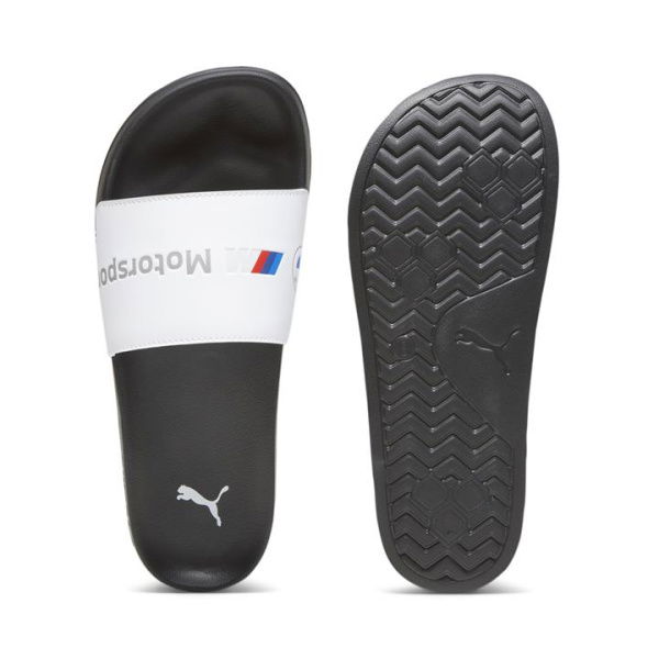 BMW M Motorsport Logo Leadcat 2.0 Motorsport Slides in White/Black, Size 4, Synthetic by PUMA