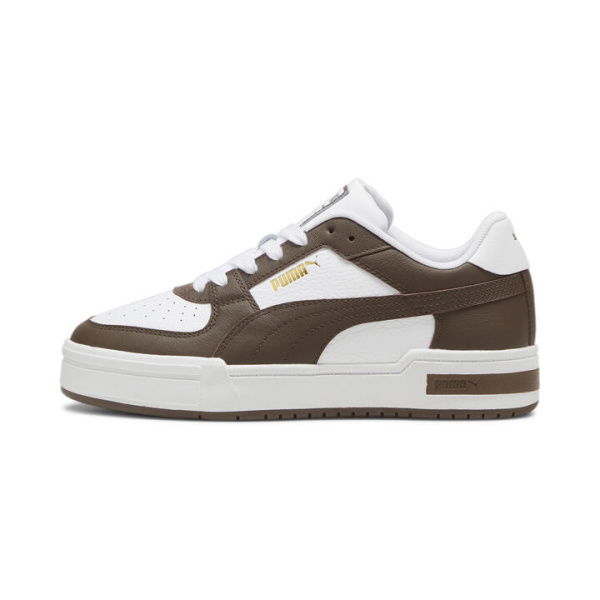 CA Pro Classic Unisex Sneakers in White/Espresso Brown/Team Gold, Size 10, Textile by PUMA Shoes