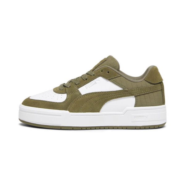 CA Pro Quilt Unisex Sneakers in White/Olive Drab, Size 10, Textile by PUMA