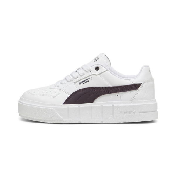 Cali Court Leather Women's Sneakers in White/Midnight Plum, Size 5.5 by PUMA