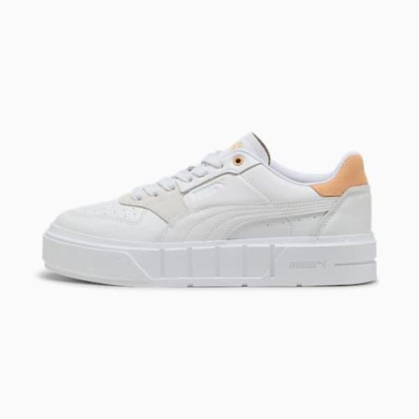 Cali Court Match Sneakers Women in White/Almost Apricot, Size 6, Textile by PUMA