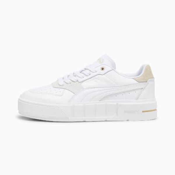 Cali Court Match Sneakers Women in White/Granola, Size 6, Textile by PUMA
