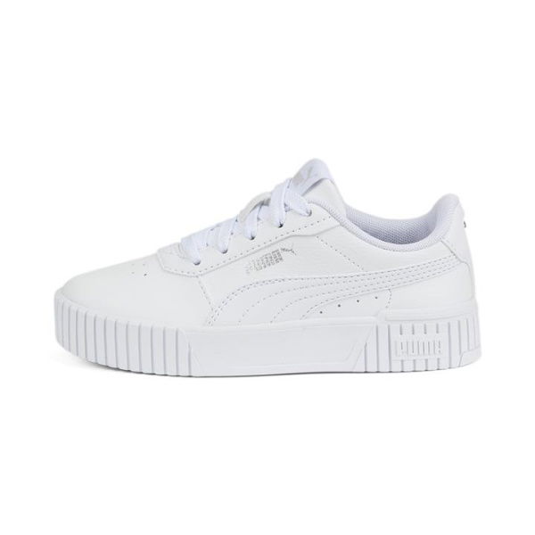 Carina 2.0 Sneakers Kids in White/Silver, Size 11 by PUMA Shoes