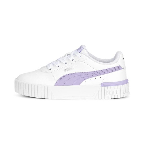 Carina 2.0 Sneakers Kids in White/Vivid Violet/Silver, Size 11 by PUMA Shoes