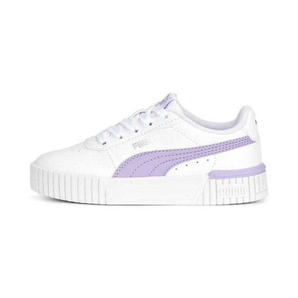 Carina 2.0 Sneakers Kids in White/Vivid Violet/Silver, Size 12 by PUMA Shoes