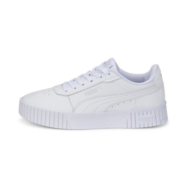 Carina 2.0 Sneakers Youth in White/Silver, Size 6.5 by PUMA Shoes