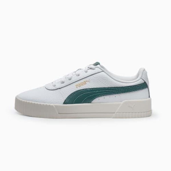 Carina Lux Women's Sneakers in White/Eucalyptus/Gold, Size 7 by PUMA
