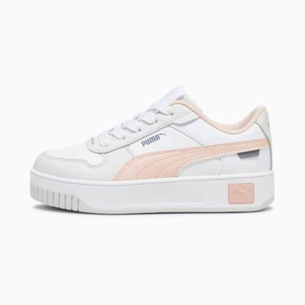 Carina Street Sneakers Kids in White/Rose Dust/Feather Gray, Size 2, Textile by PUMA Shoes