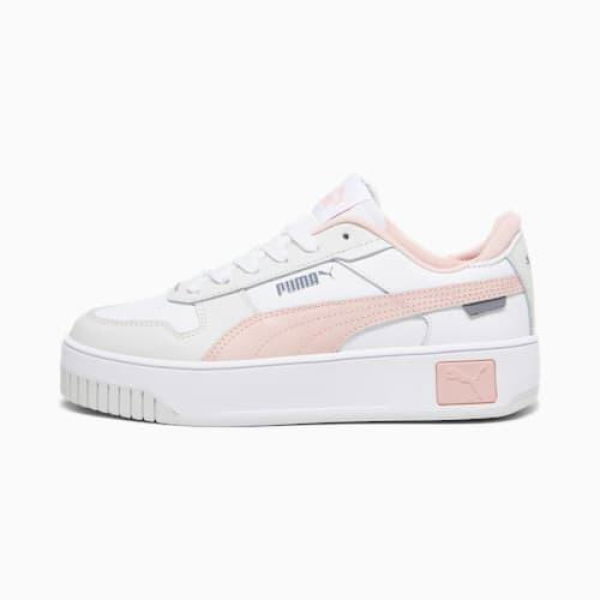 Carina Street Sneakers Youth in White/Rose Dust/Feather Gray, Size 5 by PUMA Shoes