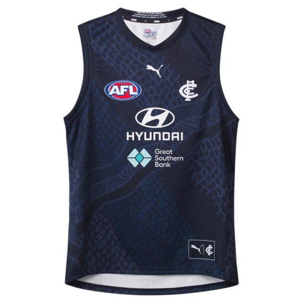 Carlton Football Club 2024 Menâ€™s Replica Training Guernsey Shirt in Dark Navy/Blue Nights/Cfc, Size Small by PUMA