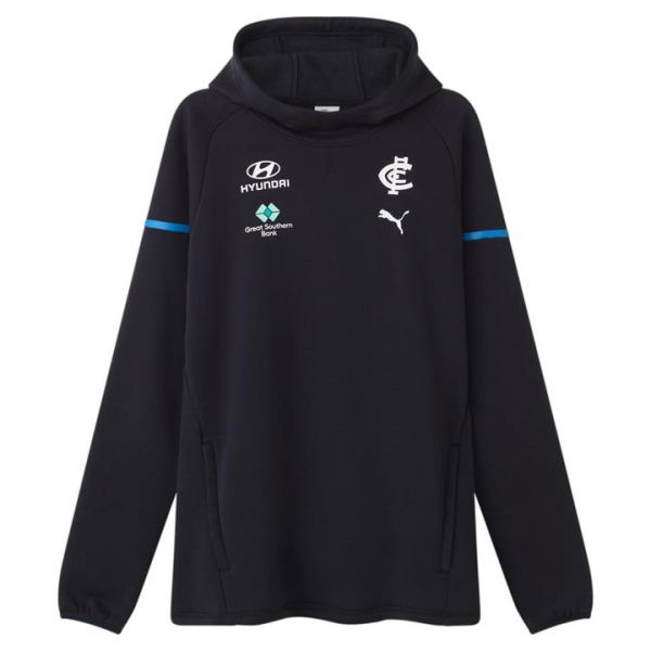 Carlton Football Club 2024 Menâ€™s Team Hoodie in Dark Navy/White/Cfc, Size Large, Cotton/Polyester by PUMA