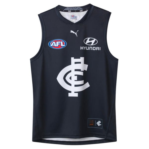 Carlton Football Club 2025 Men's Replica Home Guernsey in Dark Navy/White/Cfc, Size Small by PUMA