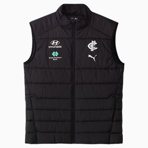 Carlton Football Club 2025 Men's Team Vest in Dark Navy/Cfc, Size Small, Polyester by PUMA