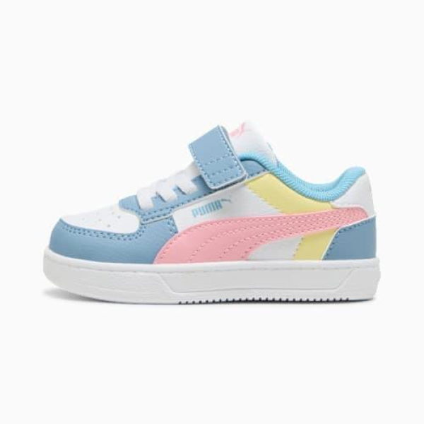 Caven 2.0 Block Sneakers Toddlers in White/Pinkscape/Cool Blue, Size 4 by PUMA Shoes