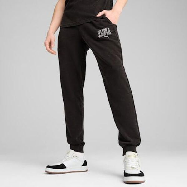 Class Men's Washed Sweatpants in Black, Size Small, Cotton by PUMA