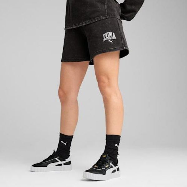 CLASS Women's Washed Shorts 5 in Black, Size XS, Cotton by PUMA