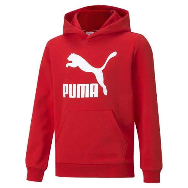 Classics Logo Hoodie Youth in High Risk Red, Size 4T, Cotton by PUMA