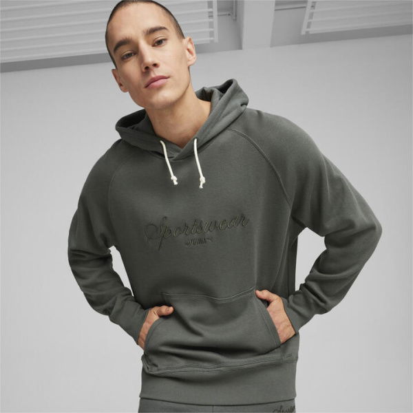 CLASSICS+ Men's Hoodie in Mineral Gray, Size Medium, Cotton by PUMA