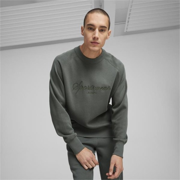 CLASSICS+ Men's Sweatshirt in Mineral Gray, Size Medium, Cotton by PUMA