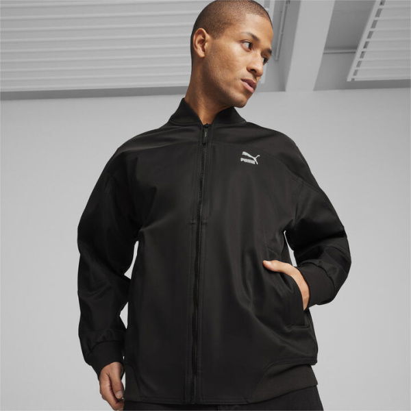 Classics Seasonal Unisex Bomber Jacket in Black, Size Medium, Polyester by PUMA