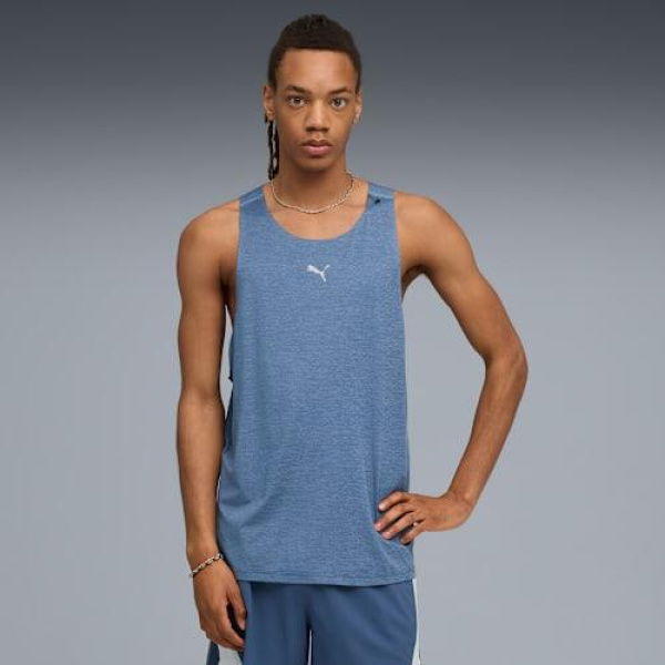 CLOUDSPUN Men's Running Tank Top in Dark Indigo/Heather, Size Large, Polyester/Elastane by PUMA