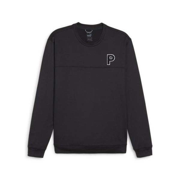 Cloudspun Patch Men's Crewneck Top in Black Heather, Size 2XL, Polyester/Elastane by PUMA