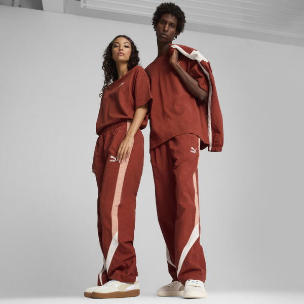 CLUB DE COURSE Unisex Track Pants in Mars Red/Deeva Peach, Size Medium, Polyester by PUMA