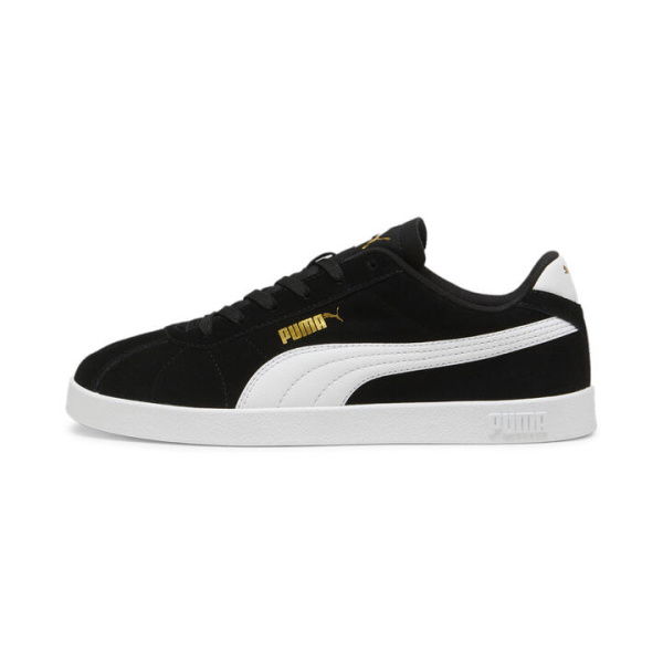 Club II Suede Sneakers Unisex in Black/White/Gold, Size 4.5 by PUMA