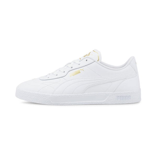 Club Zone Unisex Sneakers in White/Team Gold, Size 8, Textile by PUMA
