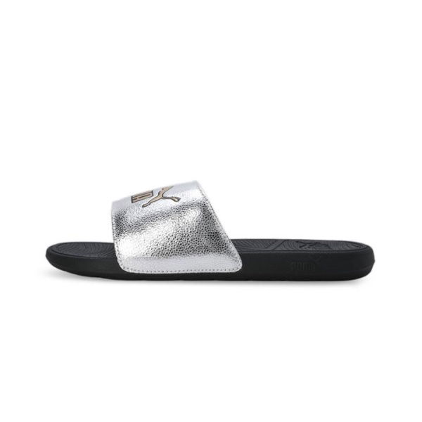 Cool Cat 2.0 Metallic Shine Unisex Sandals in Silver/Gold/Black, Size 5, Synthetic by PUMA