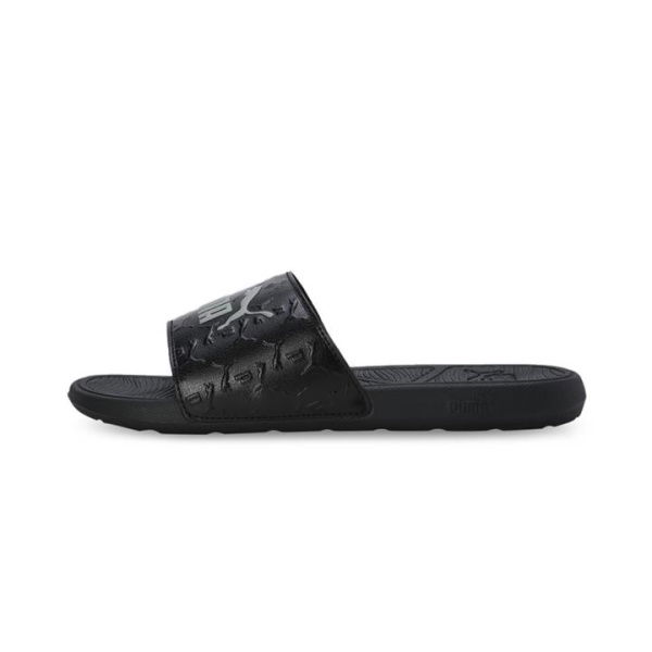 Cool Cat 2.0 Superlogo Unisex Sandals in Black/Smokey Gray, Size 10, Synthetic by PUMA Shoes