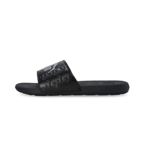 Cool Cat 2.0 Superlogo Unisex Sandals in Black/Smokey Gray, Size 5, Synthetic by PUMA Shoes