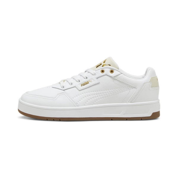 Court Classic Lux Unisex Sneakers in White/Alpine Snow/Gold, Size 10, Textile by PUMA