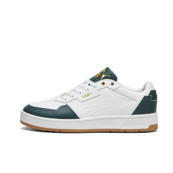 Court Classic Lux Unisex Sneakers in White/Dark Myrtle/Gold, Size 8.5, Textile by PUMA