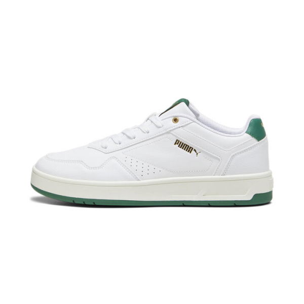 Court Classic Unisex Sneakers in White/Vine/Gold, Size 10.5 by PUMA Shoes