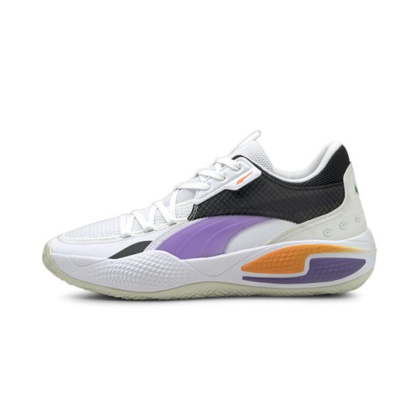 Court Rider I Basketball Shoes in White/Prism Violet, Size 11.5, Synthetic by PUMA Shoes