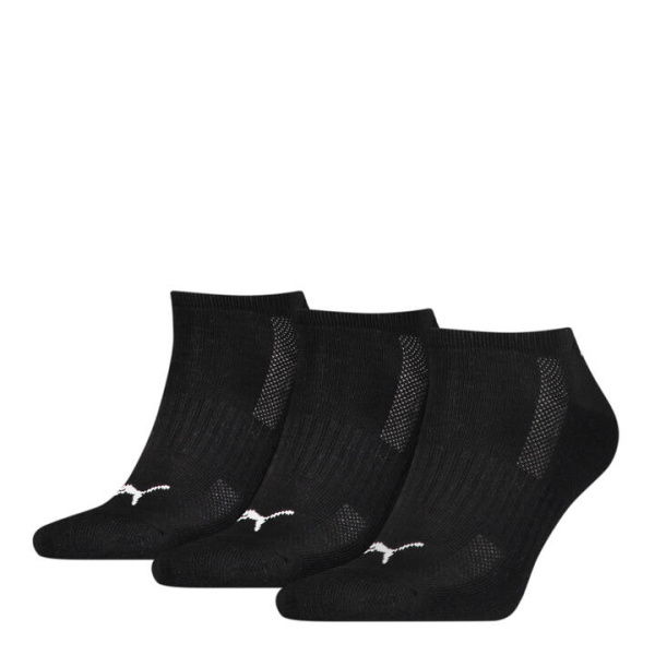 Cushioned Sneaker Trainer Socks (3 Pairs) Unisex in Black, Size 3.5