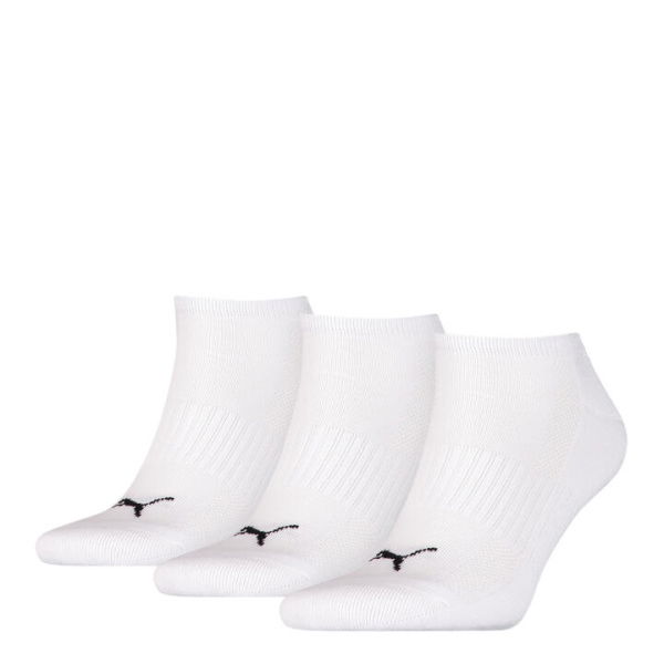 Cushioned Sneaker Trainer Socks (3 Pairs) Unisex in White, Size 3.5