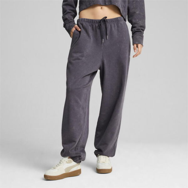 DARE TO Relaxed Washed Women's Pants in Galactic Gray, Size Large, Cotton by PUMA