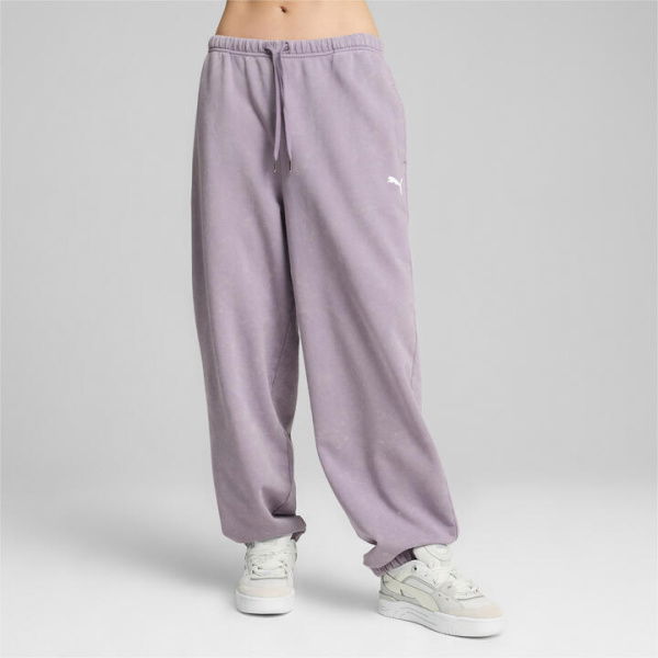 DARE TO Relaxed Washed Women's Pants in Pale Plum, Size Large, Cotton by PUMA