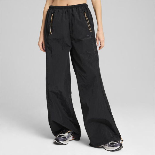 DARE TO Women's Parachute Pants in Black, Size Large, Nylon by PUMA