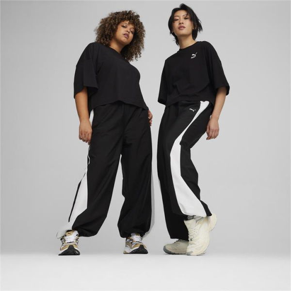 DARE TO Women's Parachute Pants in Black/White, Size Medium, Polyester by PUMA