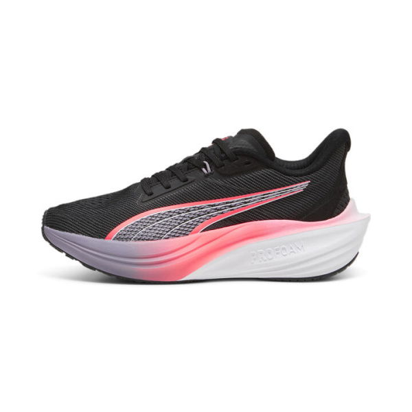 Darter Pro Unisex Running Shoes in Black/Sunset Glow/Pale Plum, Size 4.5, Textile by PUMA Shoes