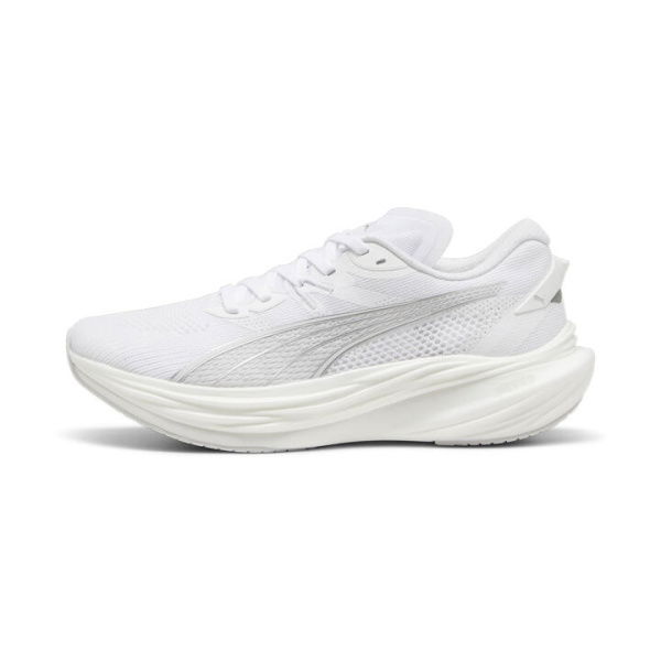 Deviate NITROâ„¢ 3 PROTO Running Shoes Men in White/Feather Gray/Silver, Size 7, Synthetic by PUMA Shoes