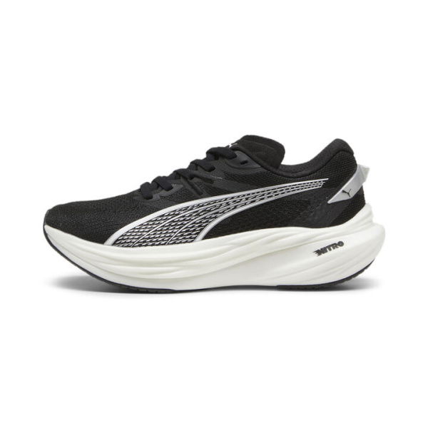 Deviate NITROâ„¢ 3 PROTO Running Shoes Women in Black/White/Silver, Size 5.5, Synthetic by PUMA Shoes