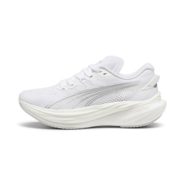 Deviate NITROâ„¢ 3 PROTO Running Shoes Women in White/Feather Gray/Silver, Size 5.5, Synthetic by PUMA Shoes