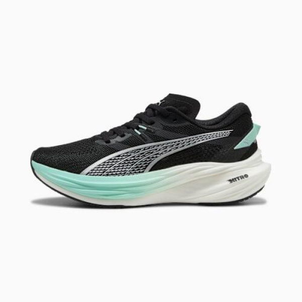 Deviate NITROâ„¢ 3 Running Shoes Women in Black/Mint Melt, Size 10.5, Synthetic by PUMA Shoes
