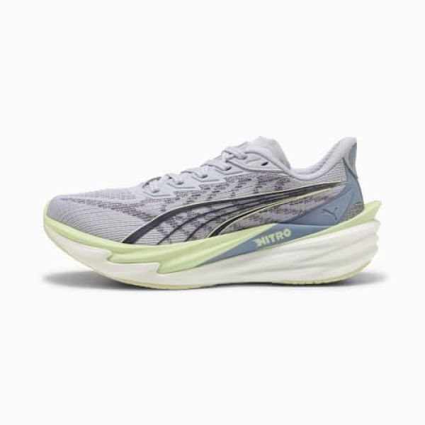 Deviate NITROâ„¢ 4 Running Shoes Women in Vibrant Silver/Apple Spritz, Size 8.5, Synthetic by PUMA Shoes