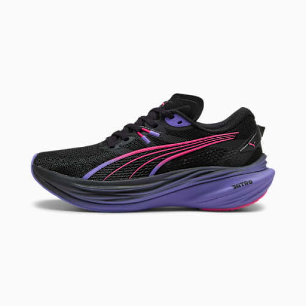 Deviate NITROâ„¢ DIGITOKYO Women's Running Shoes in Black/Fluro Pink Pes, Size 7.5, Synthetic by PUMA Shoes