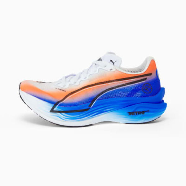 Deviate NITROâ„¢ Elite 3 Ekiden Running Shoes Women in White/Heat Fire/Black, Size 5.5, Synthetic by PUMA Shoes